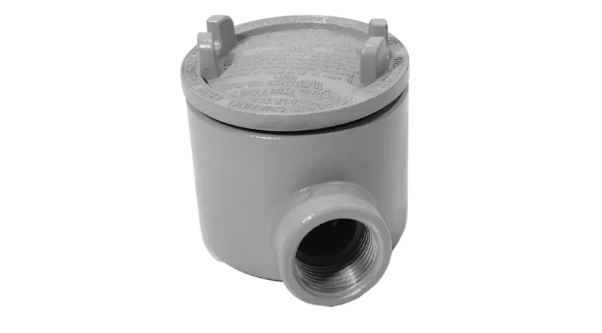 CAJA REDONDA TIPO GUAE AL. 3/4" COVER Ø3'' NEMA 7, CL1 DIV1&2