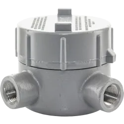 CAJA REDONDA TIPO GUAL HIERRO 3/4" COVER Ø3" NEMA 4X, CL1 DIV1&2, CSA/UL