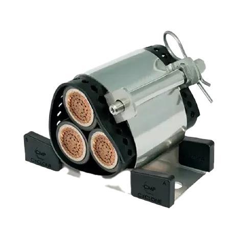ABRAZADERA CABLE CLEAT CYCLONE I AL. SINGLE Ø55-69mm / TREFOIL Ø37-47mm IEC 61914