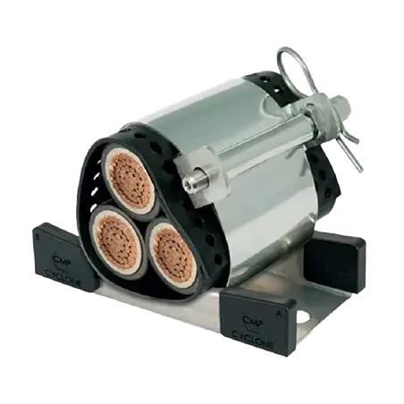 ABRAZADERA CABLE CLEAT CYCLONE I AL. SINGLE Ø36-50mm / TREFOIL Ø24-34mm IEC 61914
