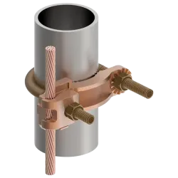 CONECTOR TIERRA CU P/CABLE 4AWG-4/0AWG A TUBO 1-1/4"-2" PERNO 3/8" UL