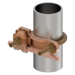CONECTOR TIERRA CU P/CABLE 4AWG-4/0AWG A TUBO 2-1/2"-3-1/2" PERNO 3/8" UL