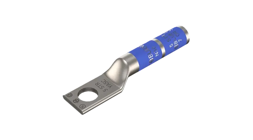 TERMINAL DE COMPRESION BARRIL LARGO CU/ES #5AWG Ø1/4" 35kV, UL