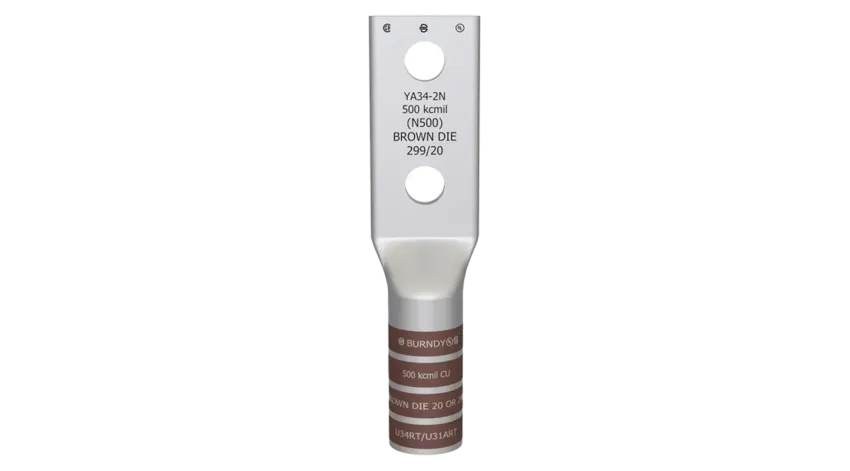 TERMINAL DE COMPRESION BARRIL LARGO CU/ES 500MCM 2Ø1/2" EEH:1-3/4" 35k