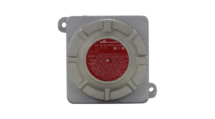 CAJA DE DISTRIBUCIÓN TIPO GUB AL. 8"X10"X5-7/8" C/TAPA Ø5-3/8", NEMA 7, CL1 DIV1&2, UL