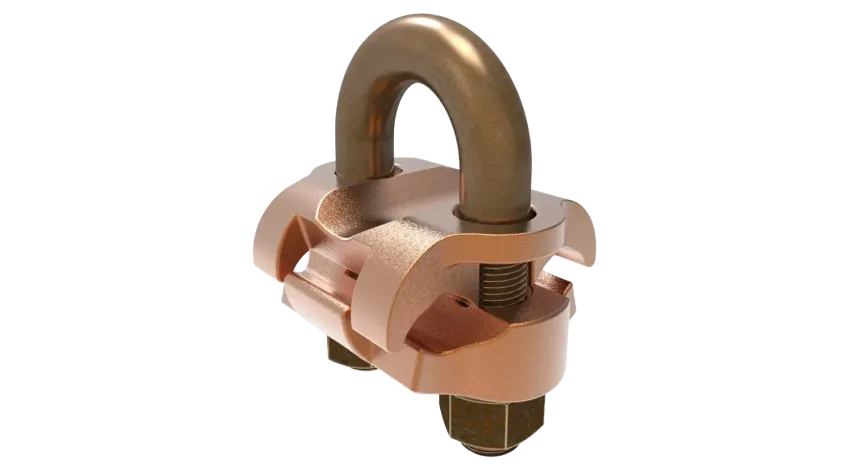 CONECTOR TIERRA CU P/2 CABLES PARAL. 2/0AWG-250MCM Y PERPEND TUBO 3/8" Ø5/8"-3/4" UL