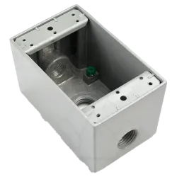 CAJA RECTANGULAR WEATHERPROOF 4"X2"X2"  C/3 HUBØ3/4" UL