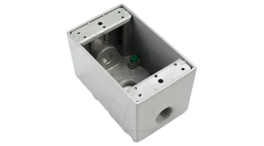 CAJA RECTANGULAR WEATHERPROOF 4"X2"X2"  C/3 HUBØ3/4" UL