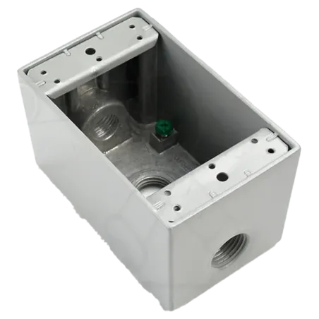 CAJA RECTANGULAR WEATHERPROOF 4"X2"X2"  C/3 HUBØ3/4" UL