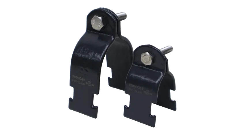 ABRAZADERA STRUT DE ACERO RIGIDO 1-1/4" REVESTIDA DE PVC, UL