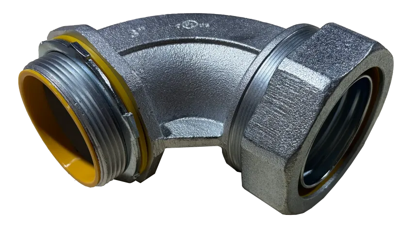 CONECTOR LIQUIDTIGHT CURVO AISL. HIERRO 1"X90° UL